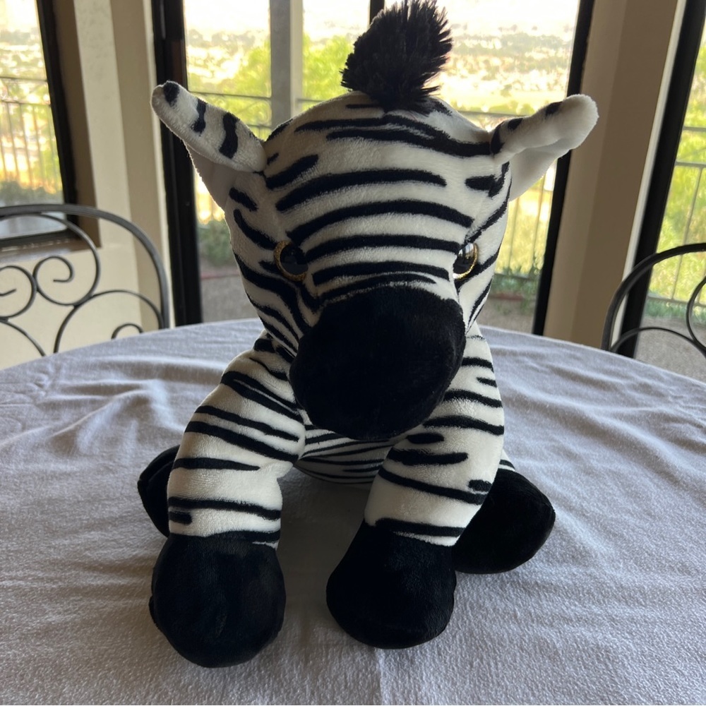 Best Made Toys Zebra Plush Black White Stripe Soft Squishy Safari Glittery Eyes